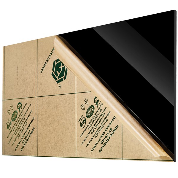 Juexica 1 Pcs 24'' X 48'' Black Acrylic Sheet 1/4"