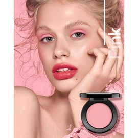 HOOMUSS Single Pink Eyeshadow Matte, Handmade Pressed Eyeshadow Palette Long Lasting With No Creasing, Intense Color Pigmented Pink Eye Shadow (Pink)