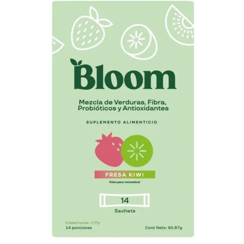 Bloom Greens Superfoods 14 Sobres Individuales P Llevar Fresa-Kiwi