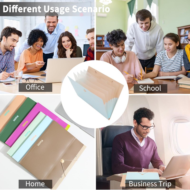 Sworld Expanding File Organizer with 6 Pockets, Accordion File Folders