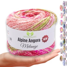 MeriWoolArt® Merino Wool for Knitting - 150 m Multicoloured Thick Soft Merino Wool for Sweaters and Jackets - XXL Hand Knitting Wool - Voluminous DIY Wool for Scarves, Blankets, Scarves & Gifts 6417