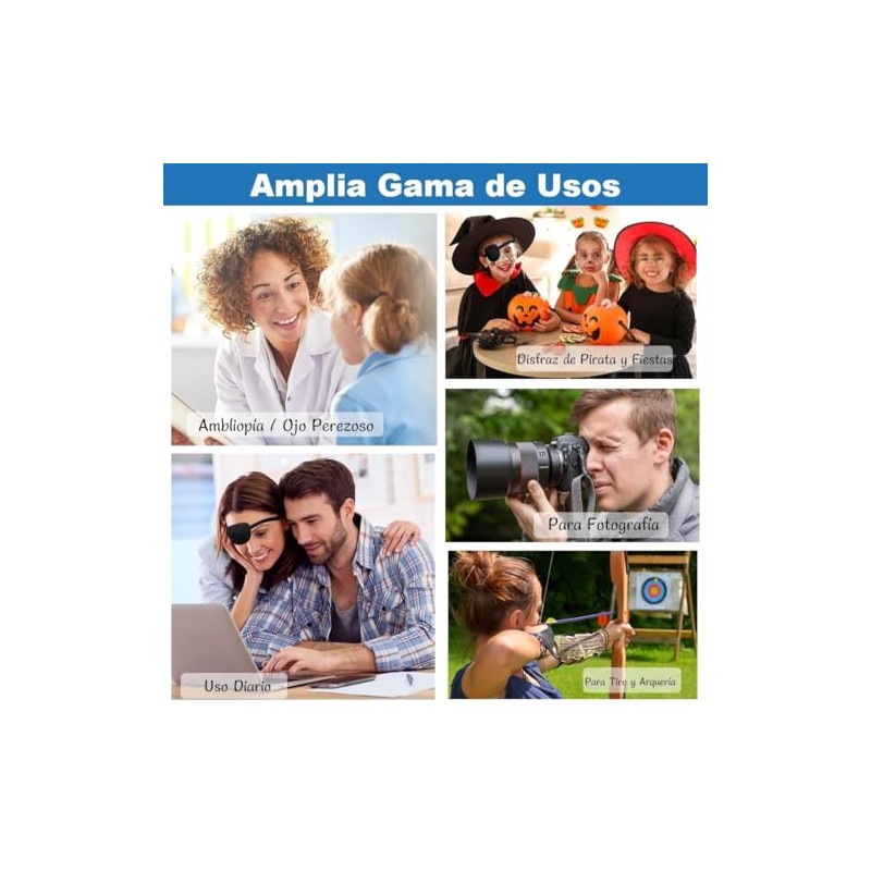 Parches para Ojos 6 Pzas,Parche para Ojos 3D Ajustable, para