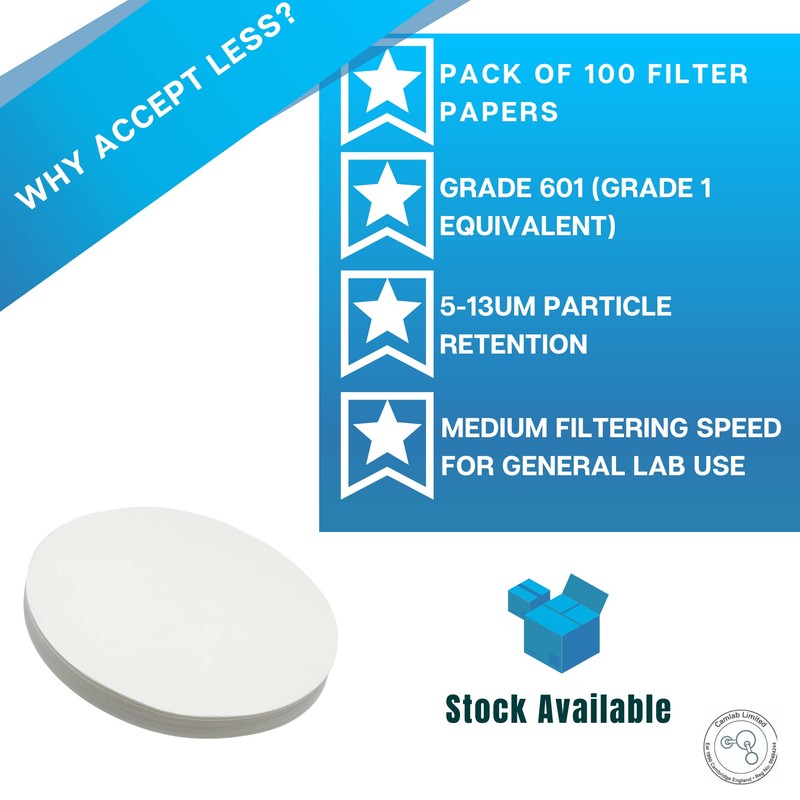 Camlab 1171060 Grade 601 [1] General Purpose Filter Paper, Medium