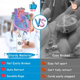 Funny Nurse Badge Reel Buddy, Cute Work Badge Holder with Retractable Clip, Jellyfish Medical Badge Clip for RN CNA LPN LVN MA Hospital Worker Doctor Nursing Student, Fun Healthcare Badge