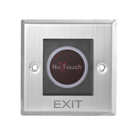 Infrared Sensor Exit Button IR Door Release Touch-Free Switch No Touch Exit Button with LED Light Indicator for Door Access Control (3.39'' x 3.39'')