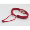 Pulsera Roja Con El Sagrado Corazón De Jesús Doble Macramé