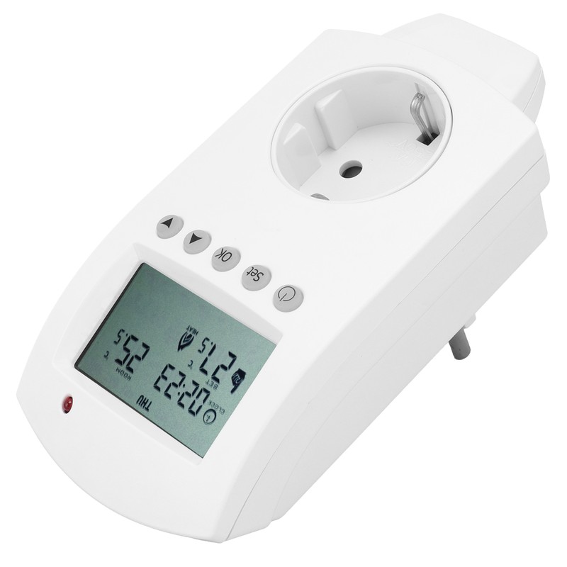 Plug‑in Thermostat LCD Programmable Heating Temperature Controller 16A