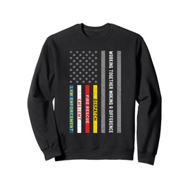 EMS Week Shirt Working Together Making a Difference Flag Sweatshirt