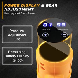 Gpaentsn Cordless Pressure Washer, 900PSI Battery Powered Portable Pressure Washer with 6-in-1 Nozzle, 2×4.0Ah Battery 10 Speed Adjustment, Remaining Battery Display Handheld Car Washer