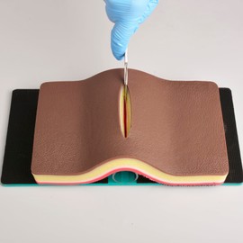 MedEduQuest Advanced 5 Layers Suture Pad with Hook & Loop Device for Practice - Dark Skin