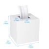 HIIMIEI Acrylic Tissue Box Cover White Tissue Holder Square Napkin