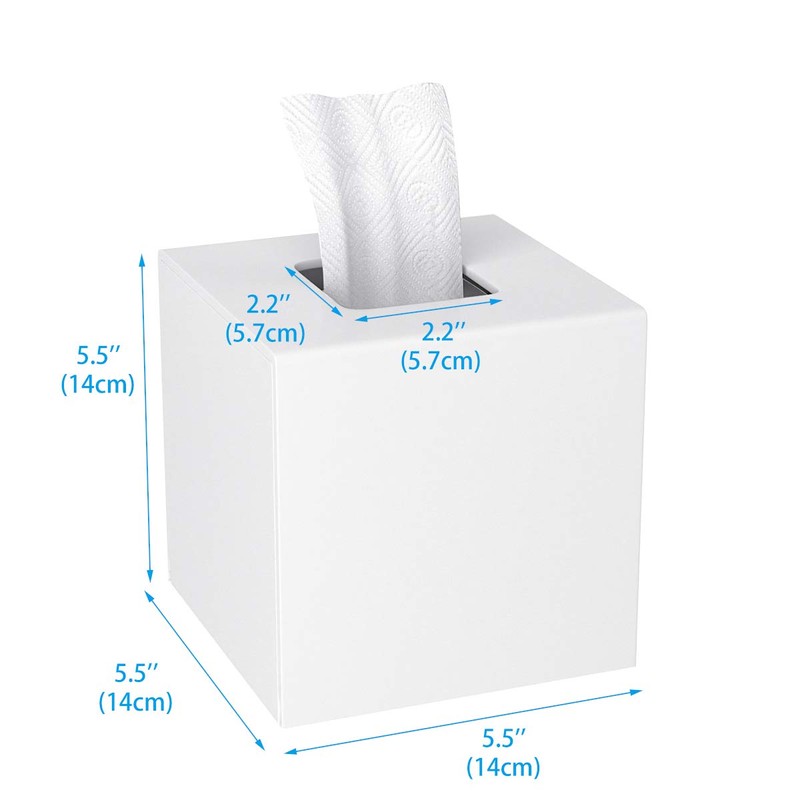 HIIMIEI Acrylic Tissue Box Cover White Tissue Holder Square Napkin