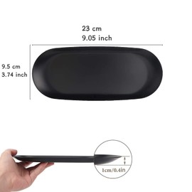 Pack of 2 Black Oval Trays, Sturdy Tray Decoration, Black Decorative Tray, for Cosmetics, Snack, Butter, Key Decorative Tray (Black)