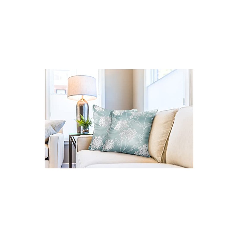 Emma Barclay Blossom - Jacquard Cushion Cover in Duck Egg