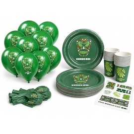Kit Fiesta Mundial FIFA 2026 Oficial - Set Completo 10-12 Personas (20 Vasos + 12 Platos + 10 Globos + Pegatinas) - Decoración Mundial 2026 Cumpleaños