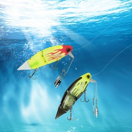 Xisakaca Topwater Fishing Lures for Bass Pike Salmon Floating Swimbait Jointed Crankbait Freshwater Saltwater, 6 Pack 3.93" Glide Baits, 0.74oz