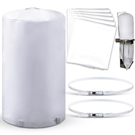 MotiMind 8 Pcs Dust Collector Bags and Band Clamps Set, Filter Replacement Bag, Fit for Dust Collector Woodworking with Diameters from 18-7/8 to 19-27/64 (1.97mil)
