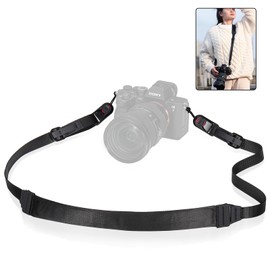 [Yullmu] New 3 Layer Camera Strap, Camera Neck Strap, SLR Camera Anchor Design, Adjustable Length, Black