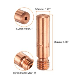 HARFINGTON 10pcs MIG Welding Gun Contact Tip 0.047" Copper MIG Welder Contact Tips Welding Gun Replacement Accessories for M-Series H-Series MIG Welding Gun