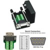 DTECH DB9 Breakout Connector to Wiring Terminal Board DB-9 Male