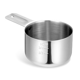 Stainless Steel Measuring Cup, 1 Cup Rice Measuring Cups (8 oz | 240 ml), Single Measure Cups, Kitchen Gadgets, Metal Measure Scoop for Cooking Baking, Laundry Detergent, Wet and Dry Ingredients