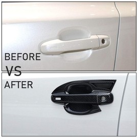 Eangzia Carbon Fiber Side Door Handle Cover Door Bowl Cup Scratch Protector Cover Trim Stickers for Toyota C-HR CHR 2018 2019 2020 2021 2022 Car Exterior Accessories 6PCS