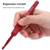 Ergonomic Crochet Hook, Sweater Sewing Thread Red Handle Craft Accessories
