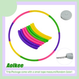 AolKee Children's Hula Hoop, Multicoloured Children's Hula Hoop for Boys and Girls, Plastic Removable Hoolahoop Hoop, Perfect for Dance, Gym and Fitness Activities