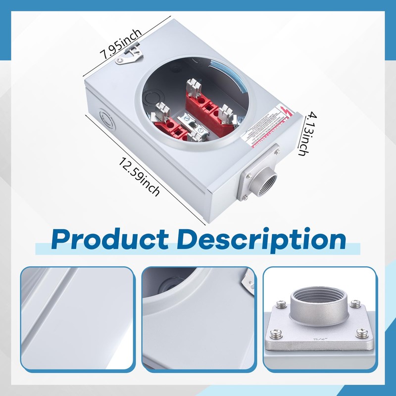 Relaxweex 125a, 4 Jaw Meter Base Meter Socket, 600v 1