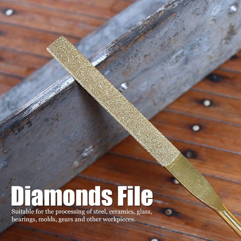 10Pcs Set 4x160mm Mini Titanium Plated Diamonds Needle File Kit