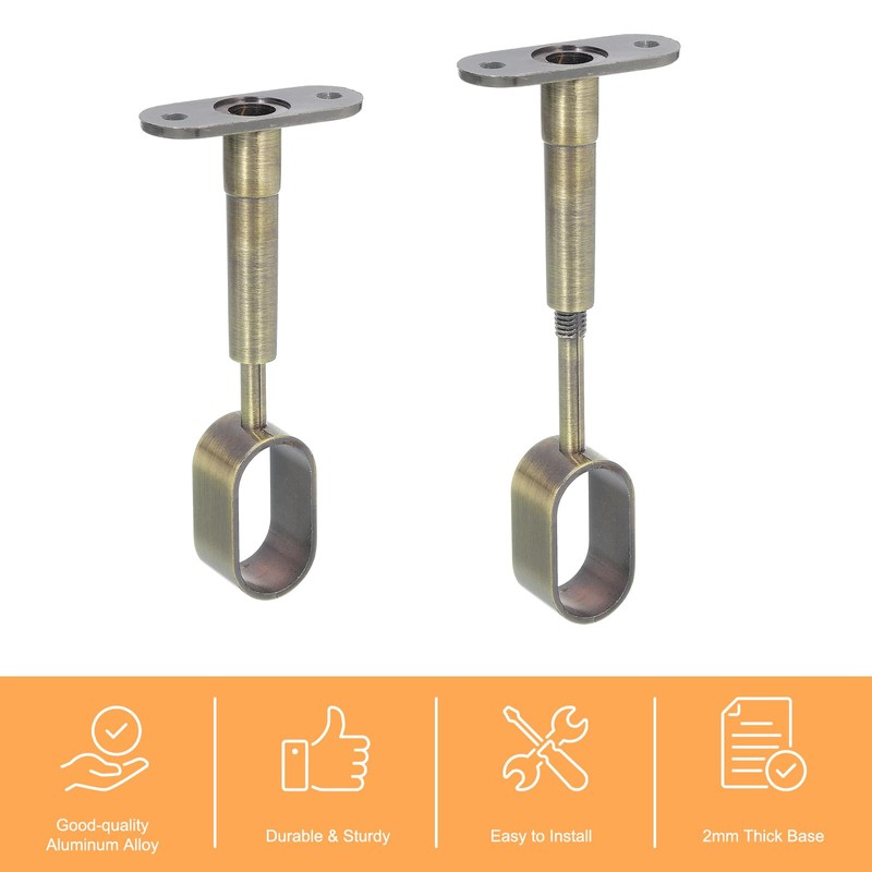 sourcing map 2 Pcs Oval Closet Shelf Bracket Rail, Wardrobe