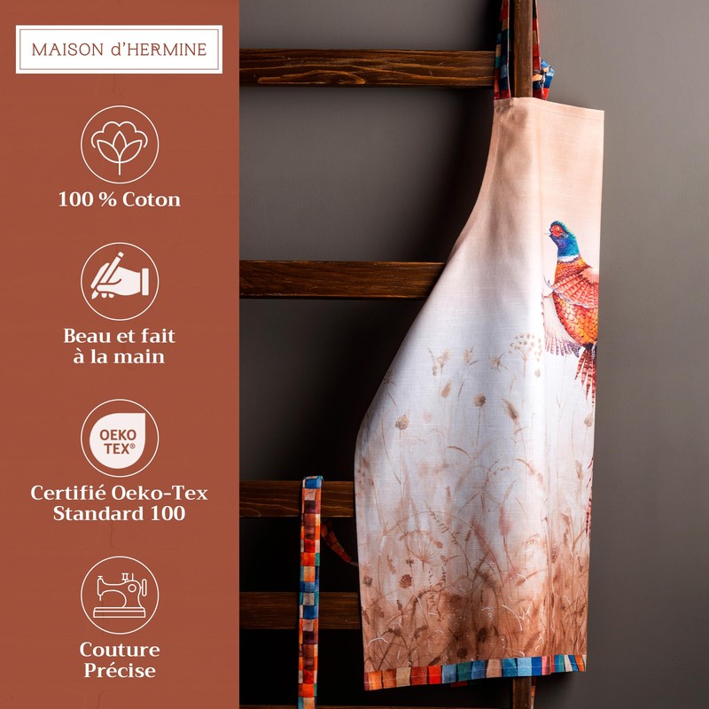 Maison d' Hermine APRON 100% Cotton Faisan D'Automne (70cm x