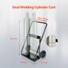 Dual Welding Cylinder Cart 440LBS Static Weight Capacity 10-Inch Solid