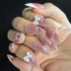 CECOBAG French Style Nail Patches Pink Almond Shaped Nails With