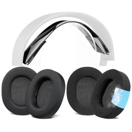 SOULWIT Headband + 2 Pairs Ear Pads, Replacement Kit for SteelSeries Arctis 3/Arctis 5 (Do Not Fit Other Arctis) Headset, Headstrap Band, Mesh Fabric Earpads and Cooling Gel Cushions - Standard