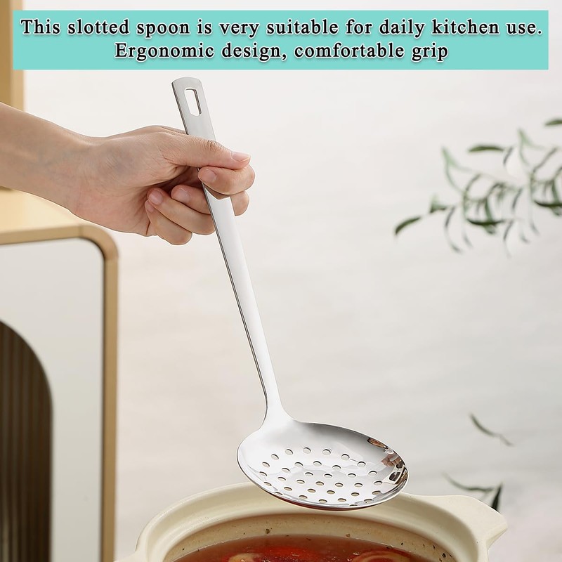 Berglander Kitchen Skimmer Slotted Spoon - Stainless Steel Spider Strainer