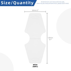 Glarks 200pcs 2 x 5In Jewelry Display Cards Set, White Kraft Paper Bracelet Display Cards, Hang Tags Card, Key chains, Earring Packaging Cards for Necklaces