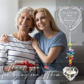 Crystal Suncatcher with Uplifting Thank You Quote - Heartfelt Appreciation Keepsake, Thank You Gifts for Women, Friends, BFF, Boss, Coworker, Volunteer, Mentors, Counselor, Nurse, Teacher, Caregiver