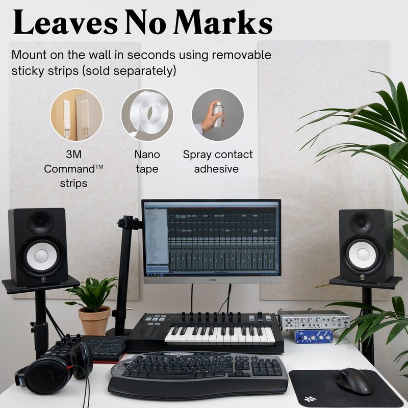 AudioSilk Acoustic Panel, Large, 46" x 23", Black