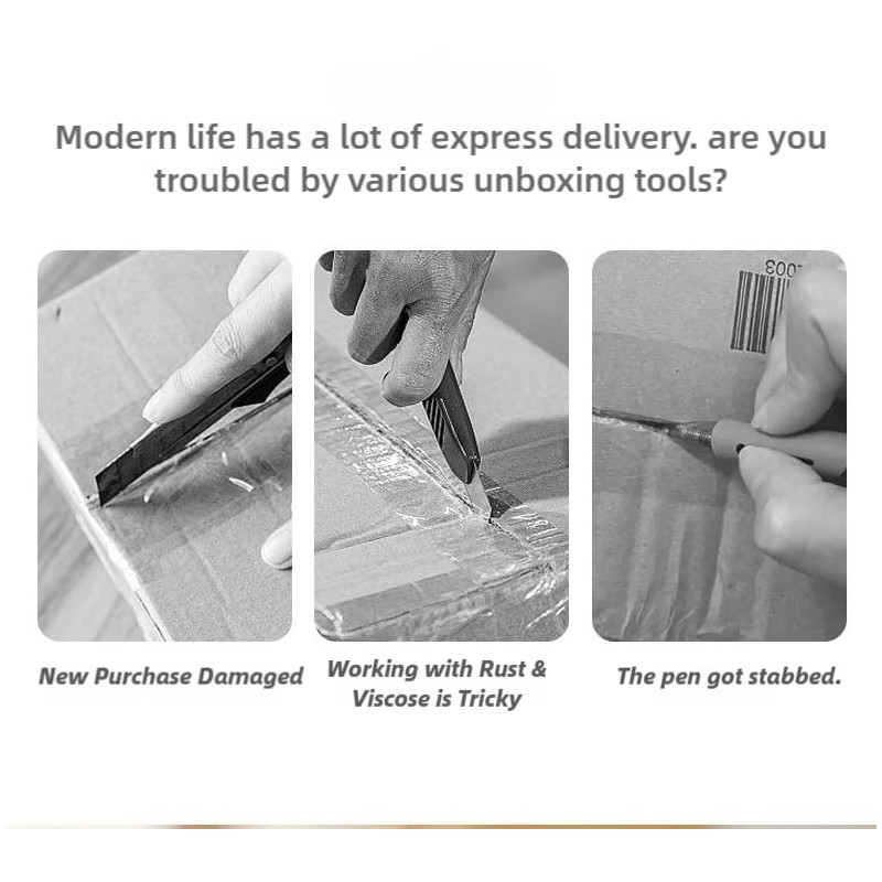 Mini Ceramic Box Cutter - Auto-Retractable 7mm Blade, Magnetic Package