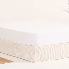 Bed Cover 100 x 190 / 200 cm Bed Base Cover 100 cm – Beige Stripes