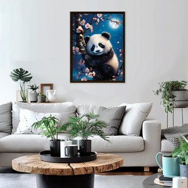 GHHKUD Animal 5D Diamond Painting Kits for Adults, Panda Diamond Art Kits for Beginners, DIY Full Drill Diamond Art Stitch, Diamond Art Canvas Painting Pictures for Home Wall Decor, 30 * 40CM