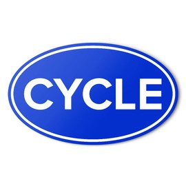 Meister CYCLE Anti-UV Vinyl Car Bumper Sticker - Euro Oval Decal - Blue