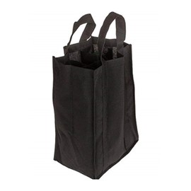 ReWu Bottle Bag for 6 Bottles up to 1.5 Litre Bottle Basket Reusable Bottle Bag Carry Bag with Dividers Storage Bag Bottle Carrier Plastic 28 x 17 cm, black