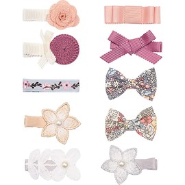 SMT 10 Piece Set Hair Clip, Hair Clip, Hair Accessories, Hair Clip, For Children, Baby, Baby, Cute, Stylish, Flowers, Ribbon, Birthday Gift