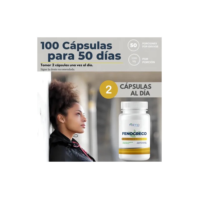 Fenogreco 500mg - 100 Cápsulas Por Frasco