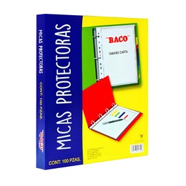 Baco | Protectores de Hojas Transparentes Tamaño Carta - Caja con 100 Micas Protectoras