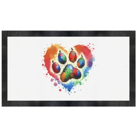 'Paw Print Love Heart' Pet Feeding Mat (PM00025842)