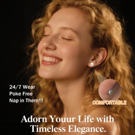 Women's 8MM 10MM 12MM High-Luster Pearl Stud Earrings Set, Flat-back Nickel Free Stainless Steel Earrings for Sensitive Ears, Ideal Gift for Women (Birthday, Anniversary, Mother's Day, Holiday) or Treat Yourself