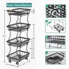 CHLORYARD 4 Tier Slim Fruit Basket for Kitchen, Stackable Metal